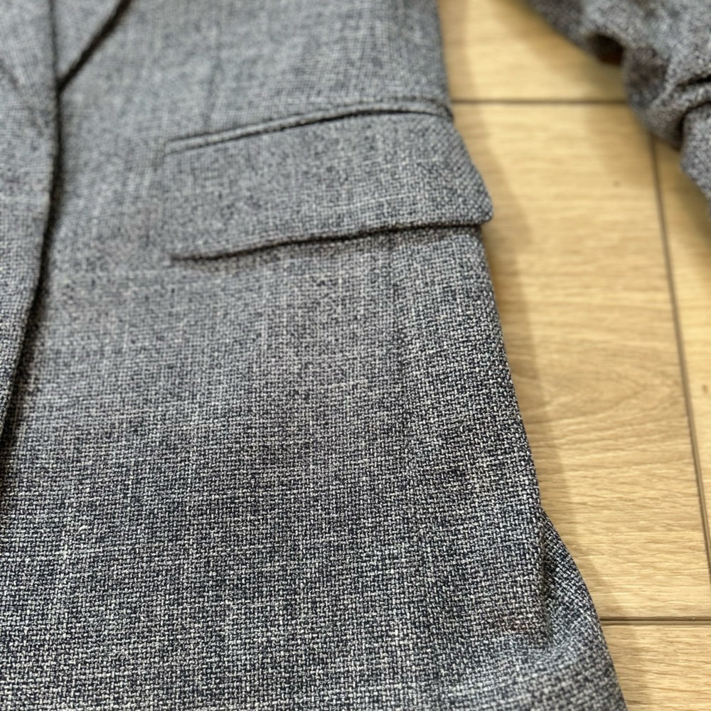 H&M Charcoal Tweed Gathered Sleeve Blazer - Picture 6 of 7